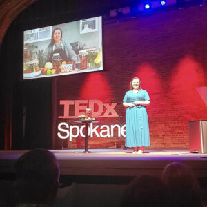 Amy Cross on the TEDx Spokane Stage